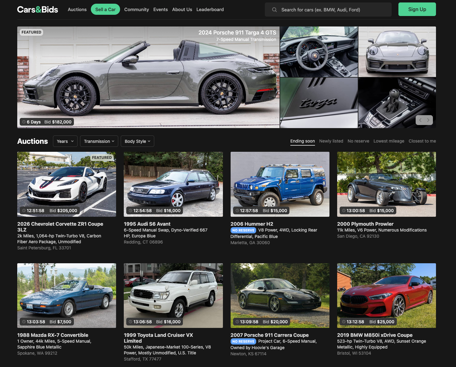 How to build a car auction website like Bring a Trailer or Cars and Bids